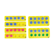 Magnetic Foam Ten Frame, Set of 4 Boards, Dual Color Counters