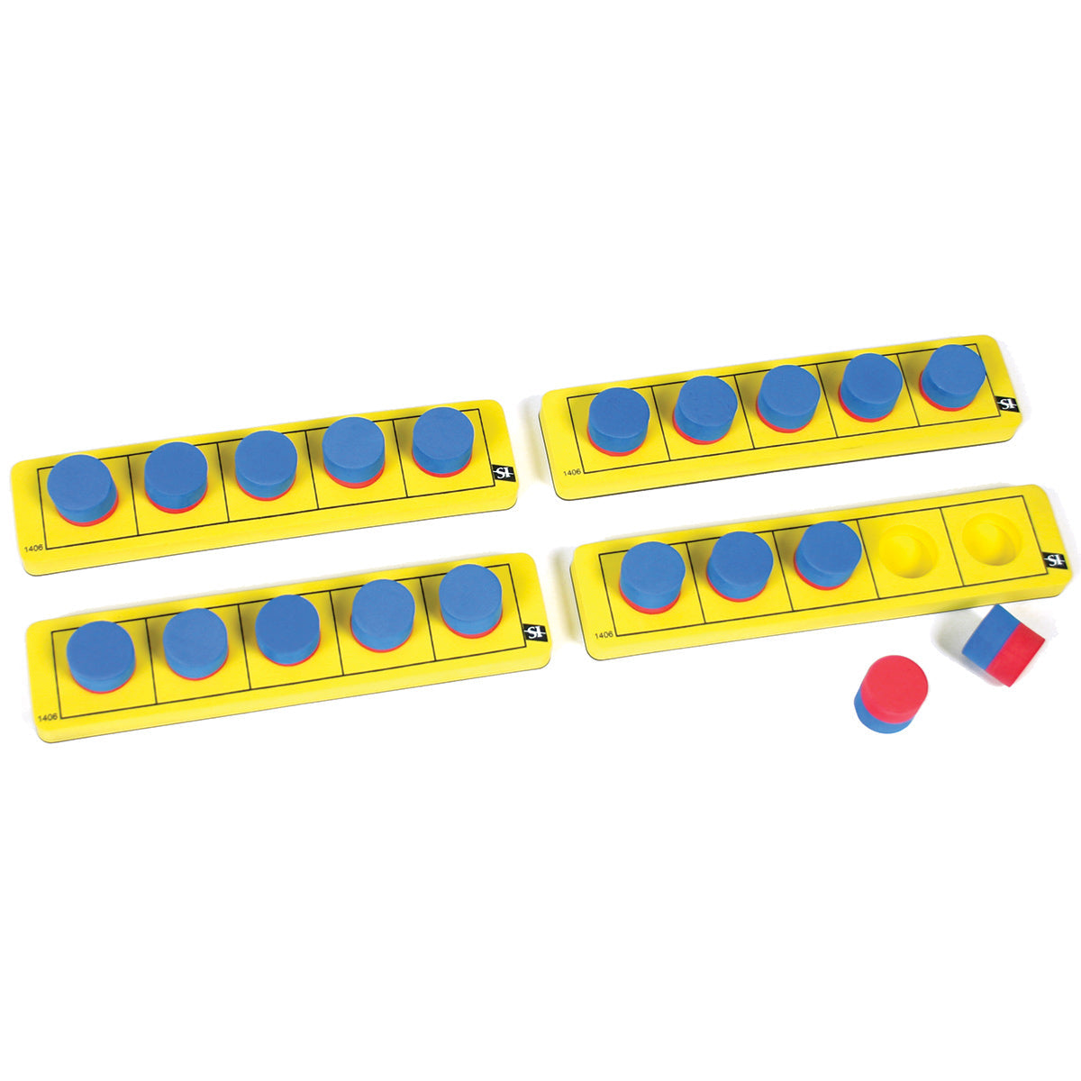Magnetic Linking Foam Five Frames, Set of 4 Boards, Dual Color Counters