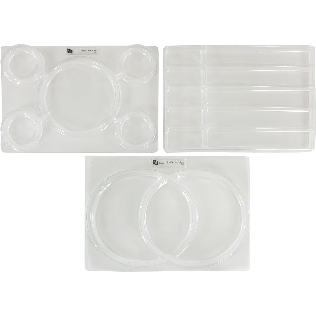 Transparent sorting tray - Bar Chart, Web and Venn Diagram, Set of 3