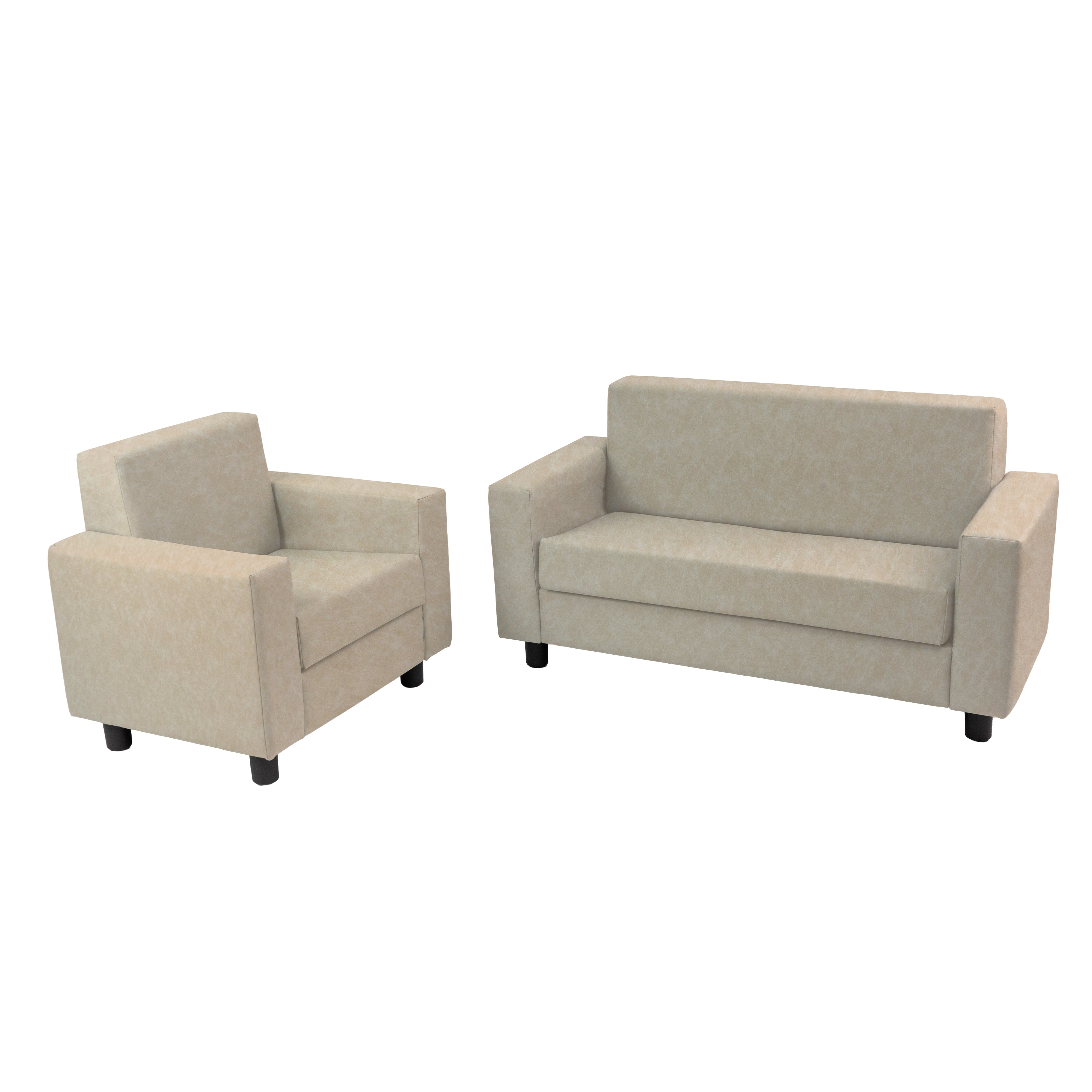 KD Back Chair Sofa Set 12in H / Almond