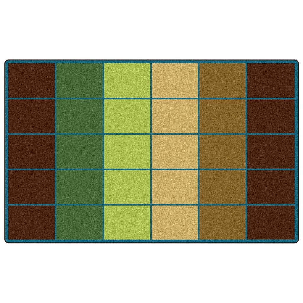 Colorful Rows Seating Nature Colors - seats 30 - 7ft 6in x 12ft - Rectangle - Brown