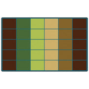 Colorful Rows Seating Nature Colors - seats 30 - 7ft 6in x 12ft - Rectangle - Brown