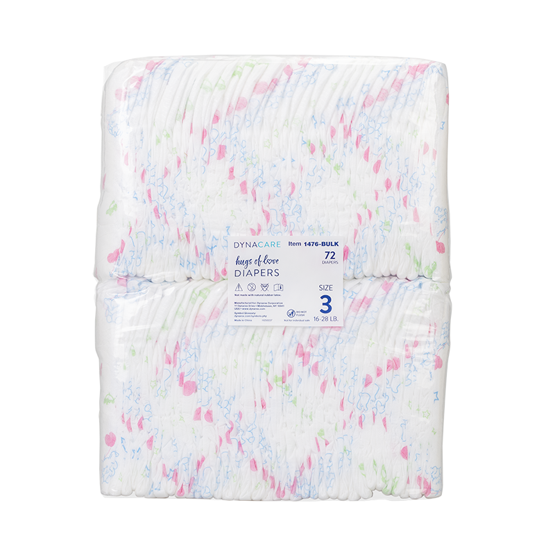 Hugs of Love Diapers, Size 3, 16-28 lb. - 144 per Case