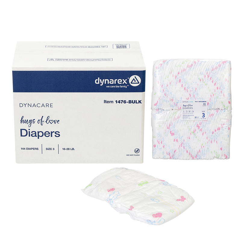 Hugs of Love Diapers, Size 3, 16-28 lb. - 144 per Case