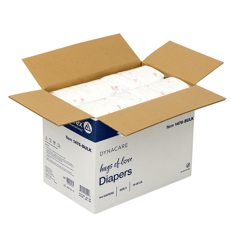 Hugs of Love Diapers, Size 3, 16-28 lb. - 144 per Case