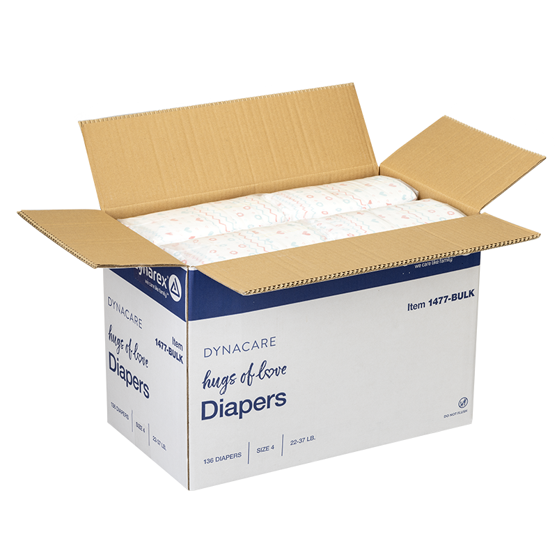 Hugs of Love Diapers, Size 4, 22-37 lb. - 136 per Case