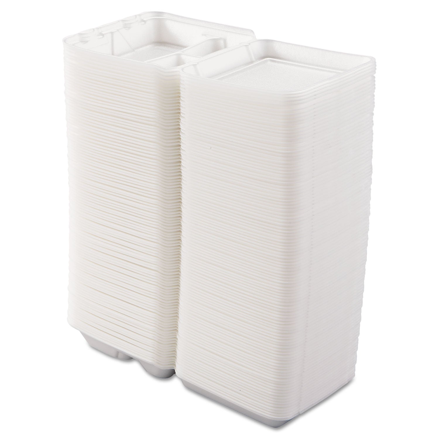External Dimensions: 8" Length x 7.5" Width x 2.3" Height - Stackable - Extruded Polystyrene - White - For Transportation, Food Storage - 2 / Carton