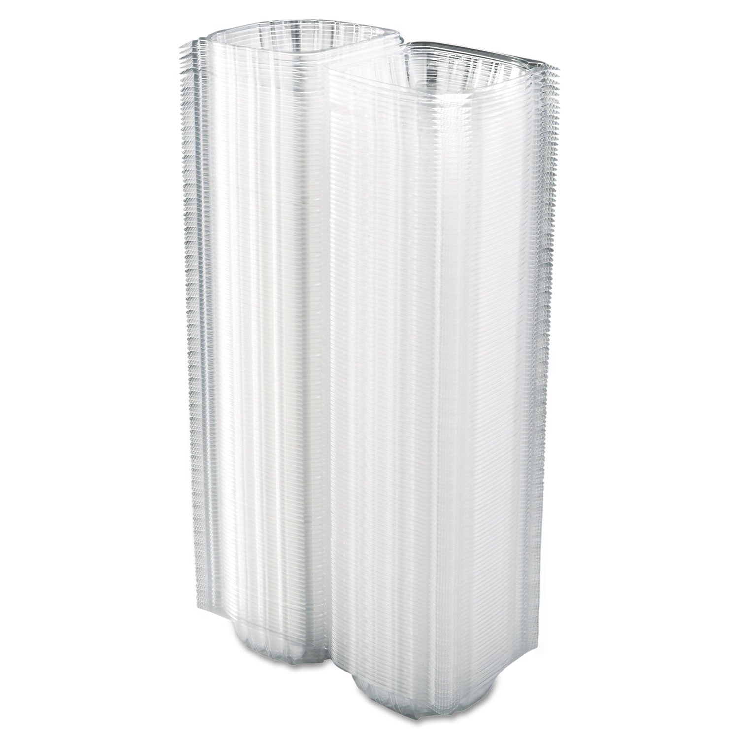 ClearSeal Hinged-Lid Plastic Containers, 5.8 x 6 x 3, Clear, Plastic, 125/Pack, 4 Packs/Carton