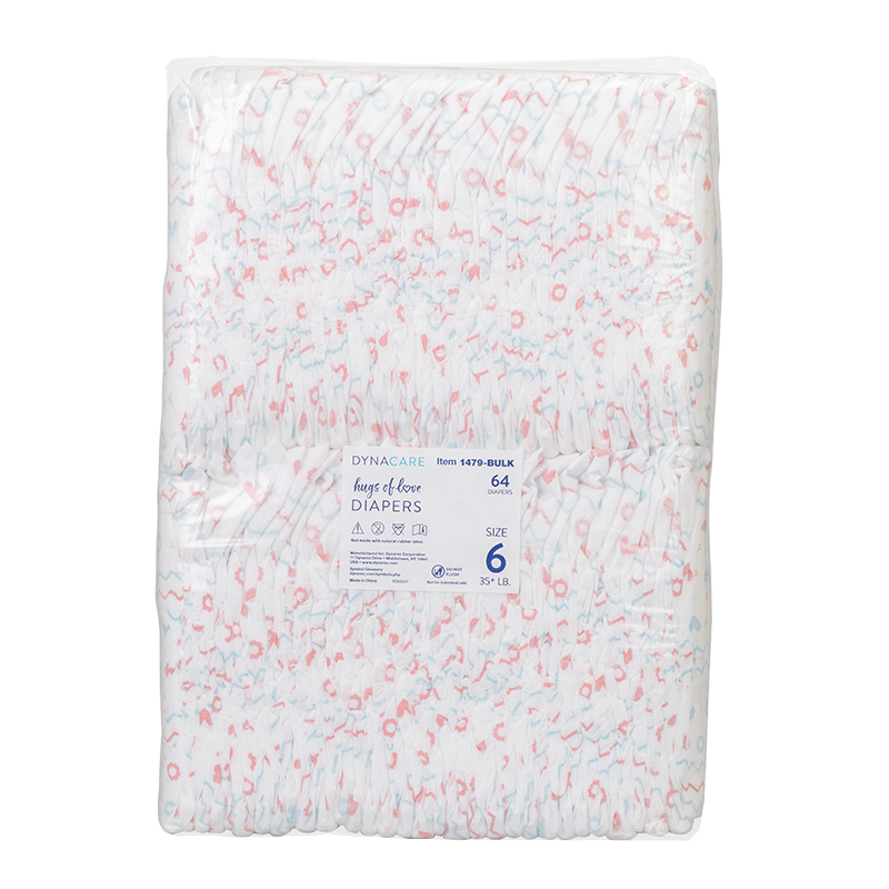 Hugs of Love Diapers, Size 6, 35+ lb.. - 128 per Case