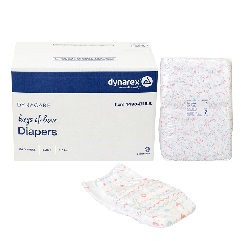 Hugs of Love Diapers, Size 7, 41+ lb. - 124 per Case