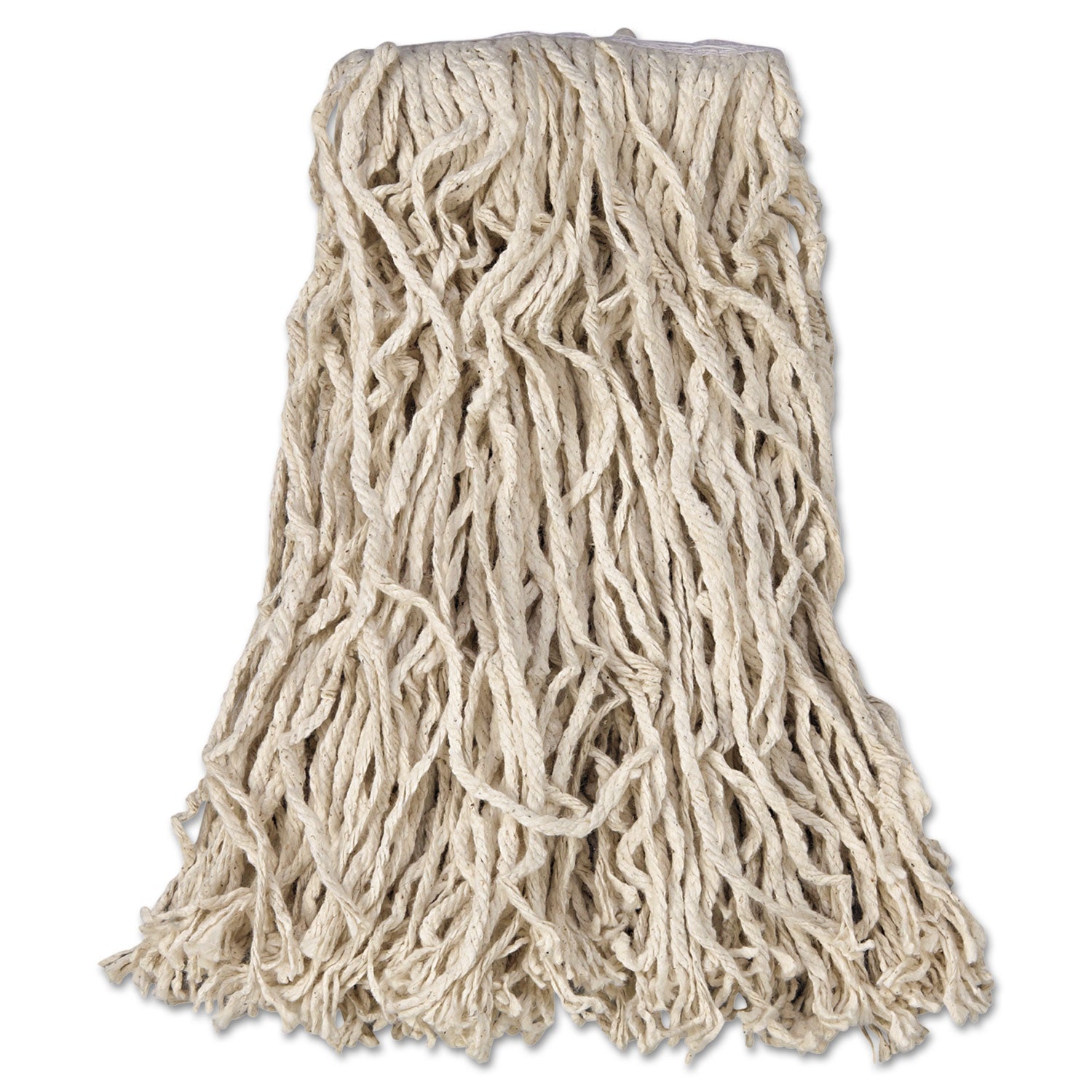 Economy Cut-End Cotton Wet Mop Head, 16oz, 1" Band, White, 12/carton