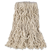 Economy Cut-End Cotton Wet Mop Head, 16oz, 1" Band, White, 12/carton