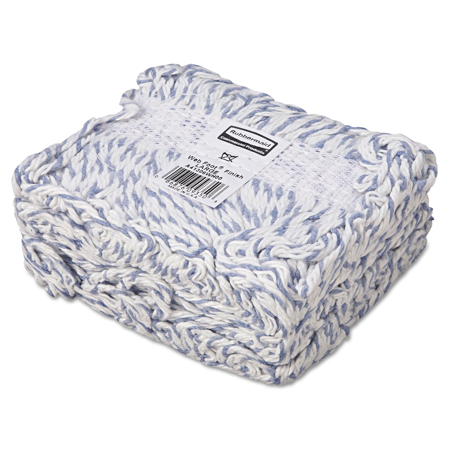 Rubbermaid Commercial 1" Headband Finish Wet Mop - Large - Antimicrobial - Synthetic Yarn - 1 Each