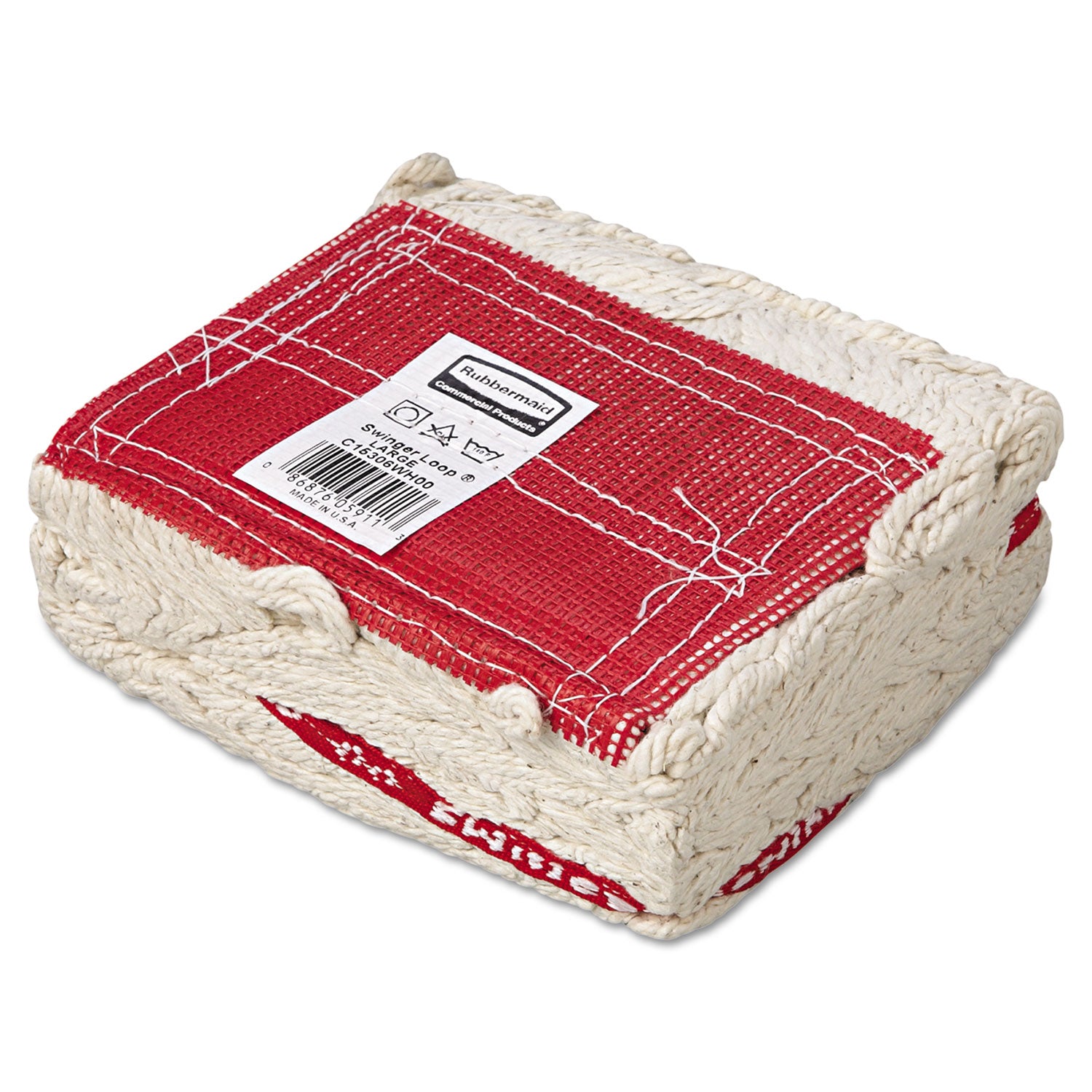Swinger Loop Wet Mop Head, Large, Cotton/synthetic, White, 6/carton