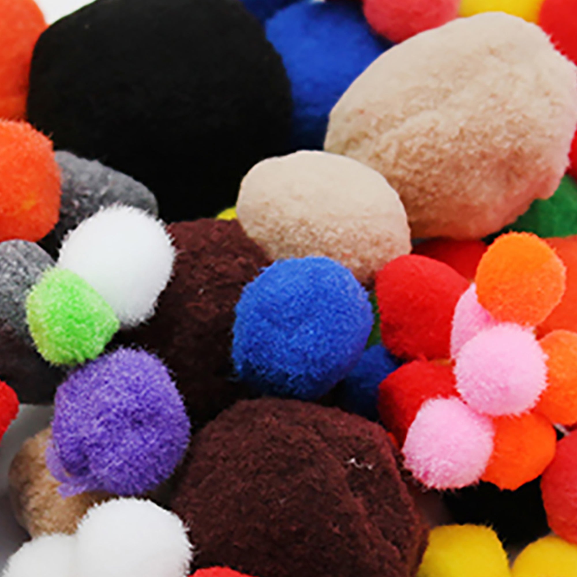 Pom Poms Assorted Sizes & Colors, 1 Pound