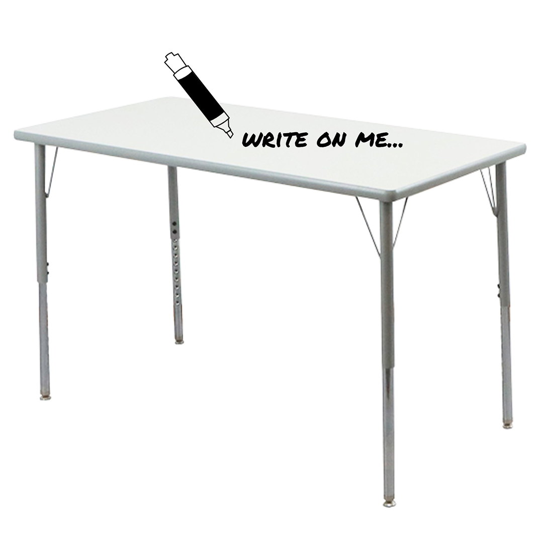 Whiteboard Activity Table Gray Edge - Large Legs