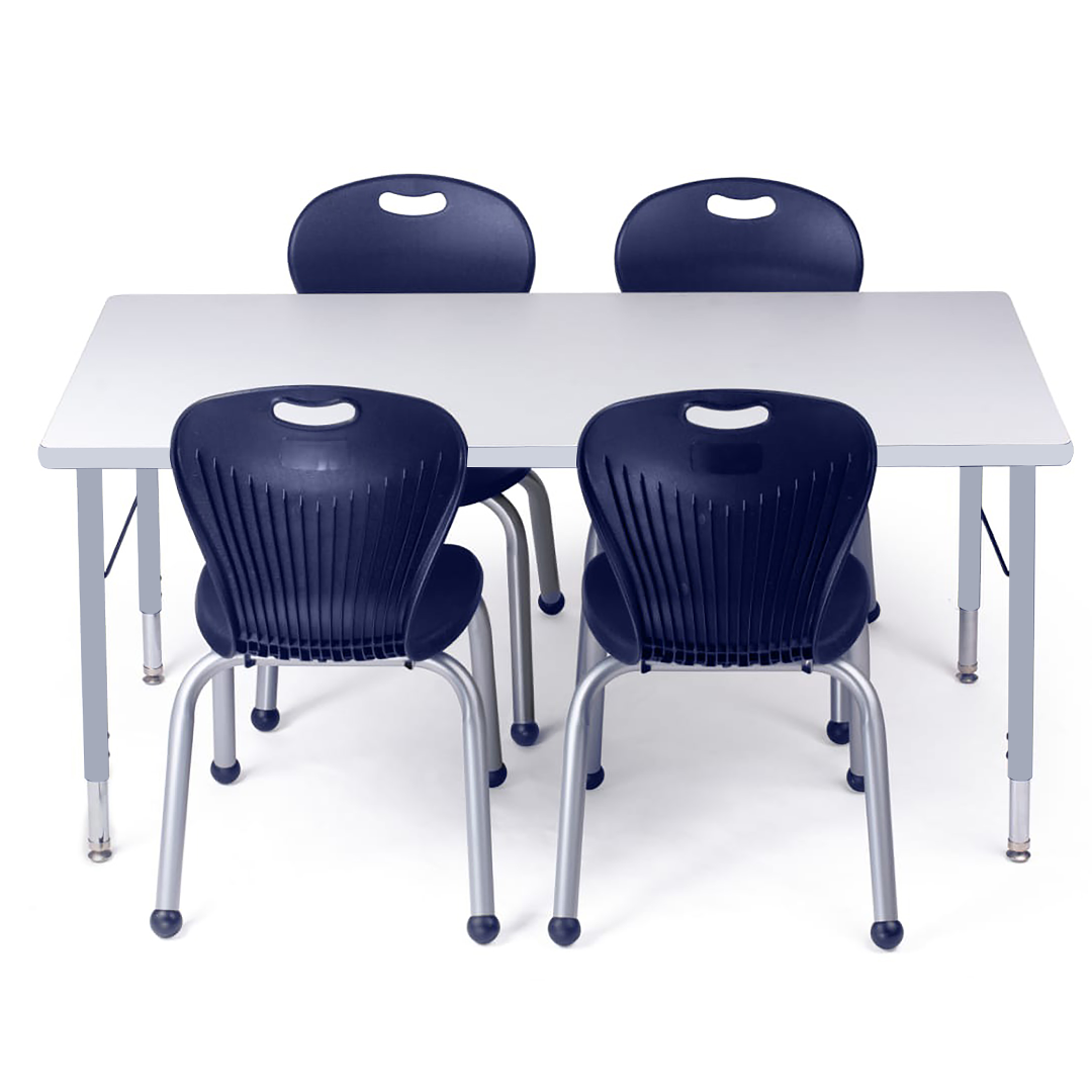Whiteboard Activity Table Gray Edge - Large Legs