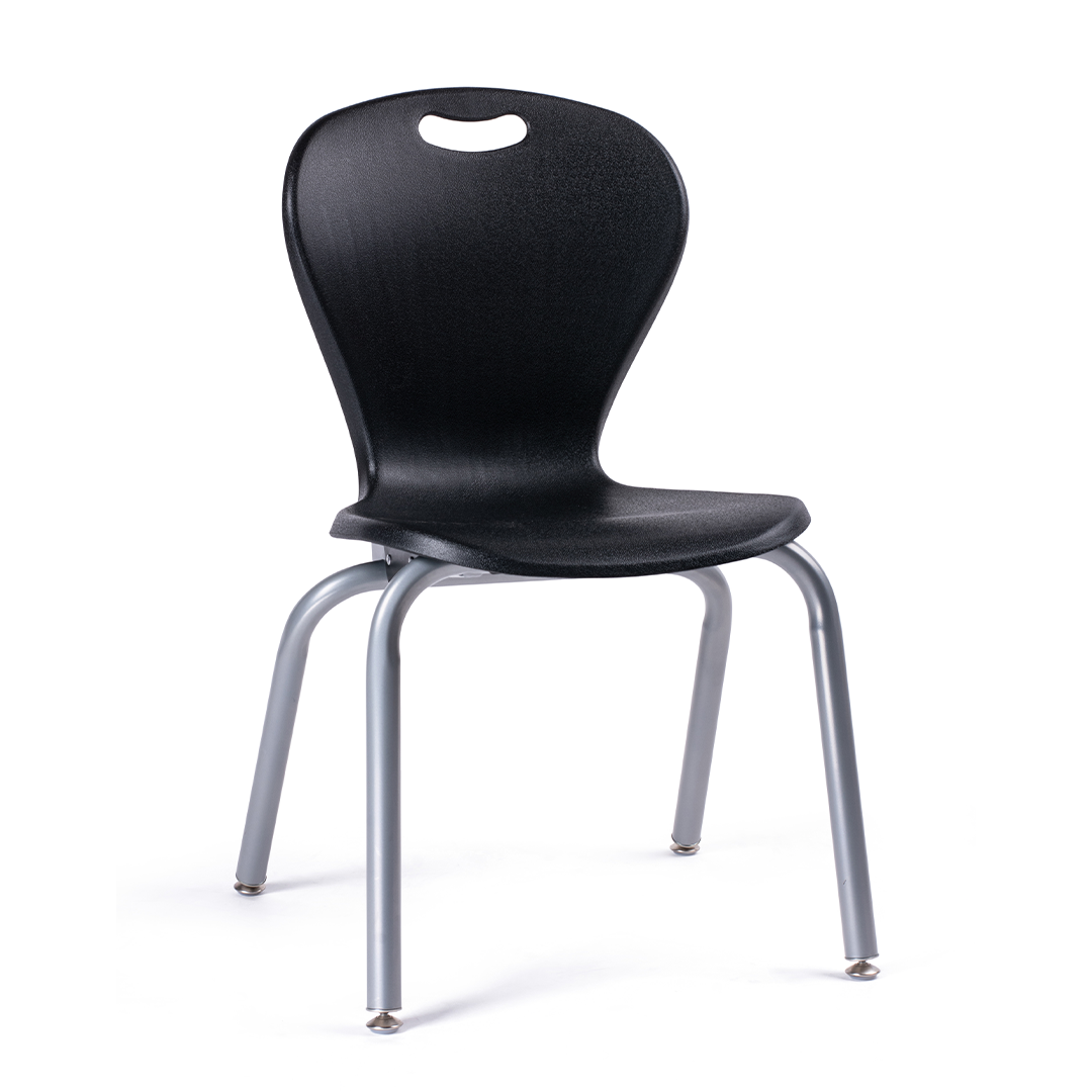 Chair and table Set for Commercial Spaces -  Black Spray Edge Table with adjstable legs 18x30'', ZUUL Seating Classroom Chair 18'' Black