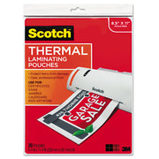 Scotch Thermal Laminating Pouches, Letter Size, 9" x 11.5", 3 mil, Glossy, Photo-Safe, Double Sided, Clear, 20 Pack