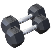 Rubber Coated Hexagon Dumbbells - Set of 2 - 20lb