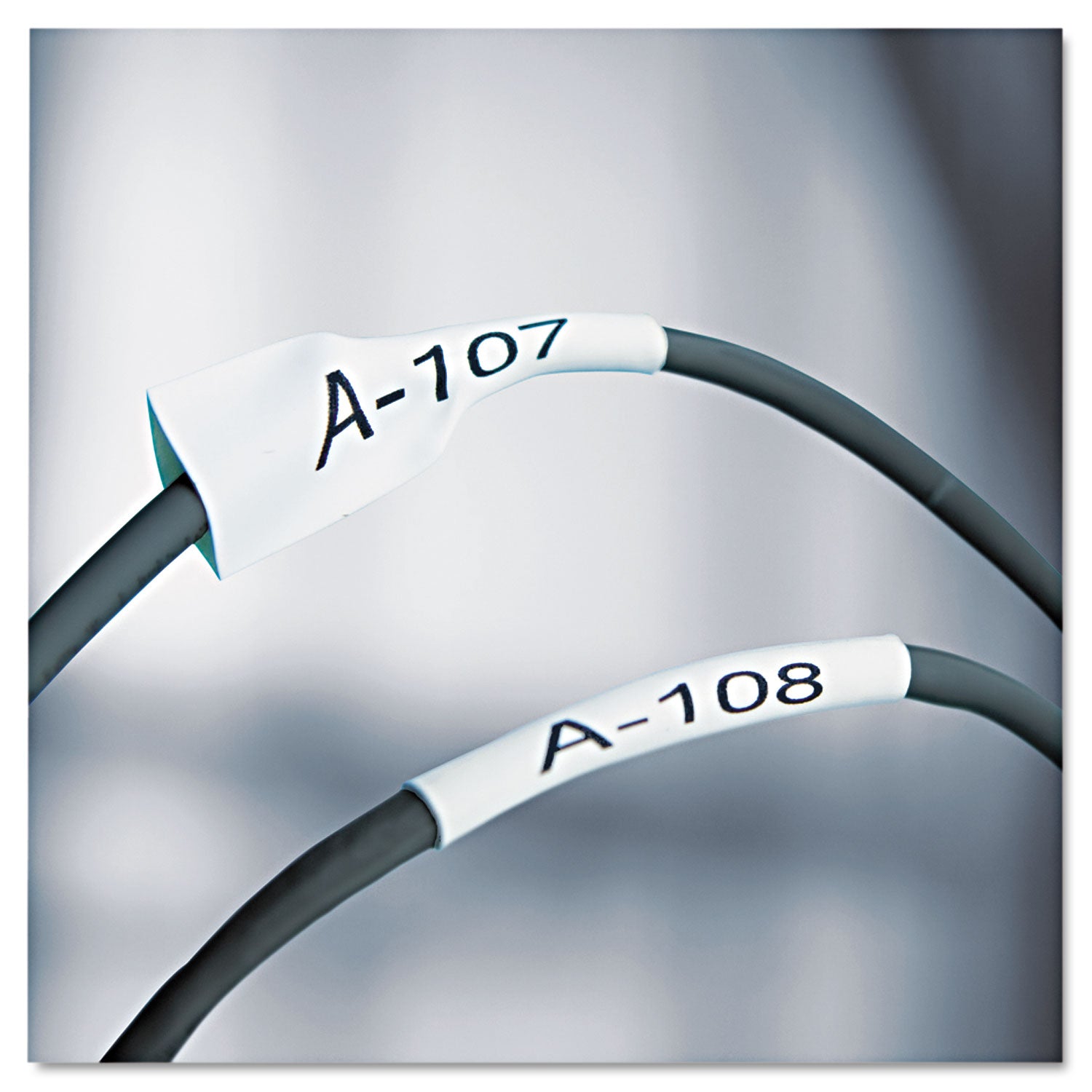 Dymo Rhino Heat Shrink Tube Labels - 1/4" Width - Thermal Transfer - White - Polyolefin - 1 Each