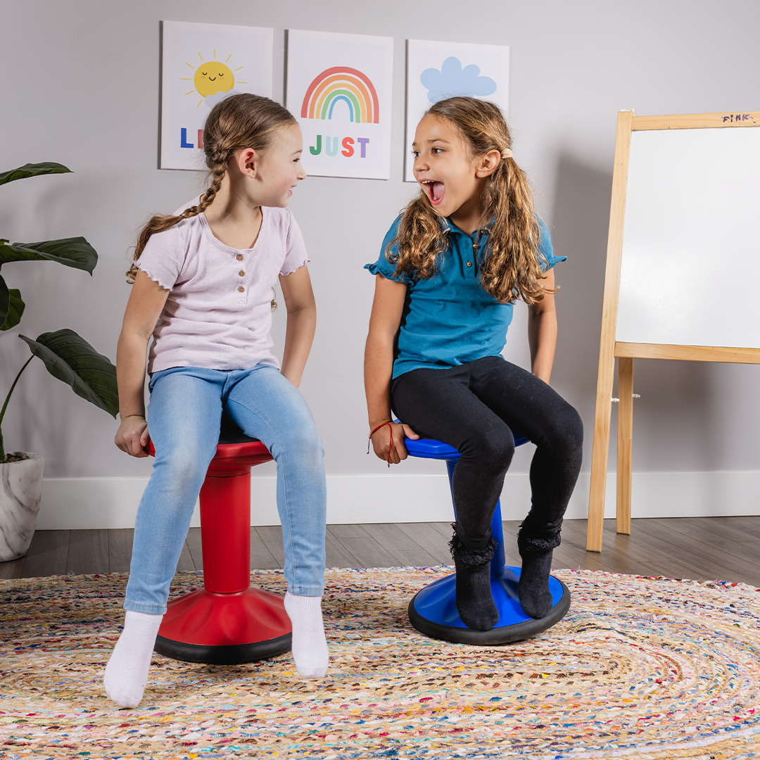 Bintiva Adjustable Wobble Stool - Black - 12.5"L x 12.5"W x 17"H