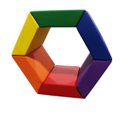 Bintiva Soft Play Hexagon - 74.6"L x 12"W x 3.4"H