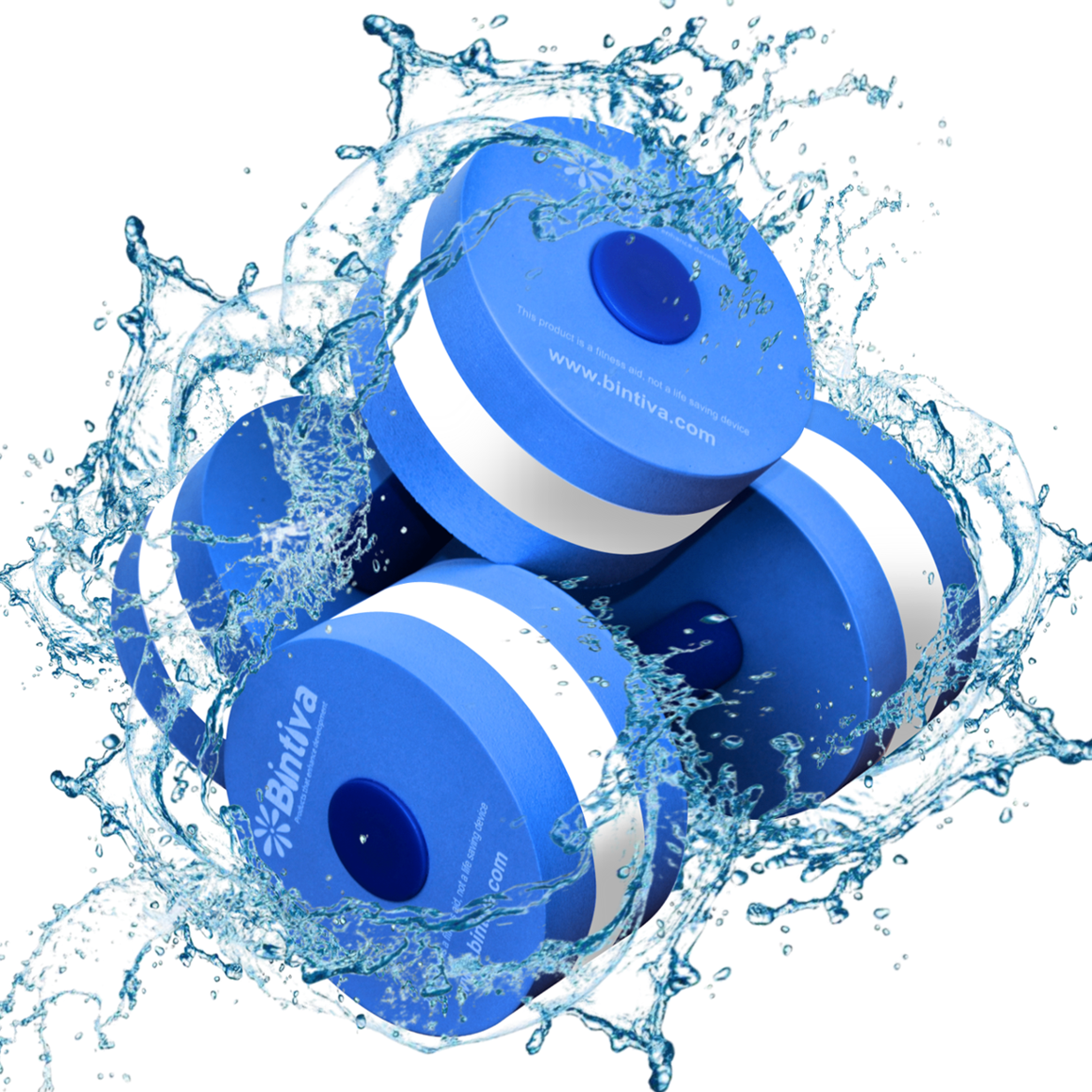Bintiva Aqua Dumbell Blue, White, Blue - Medium