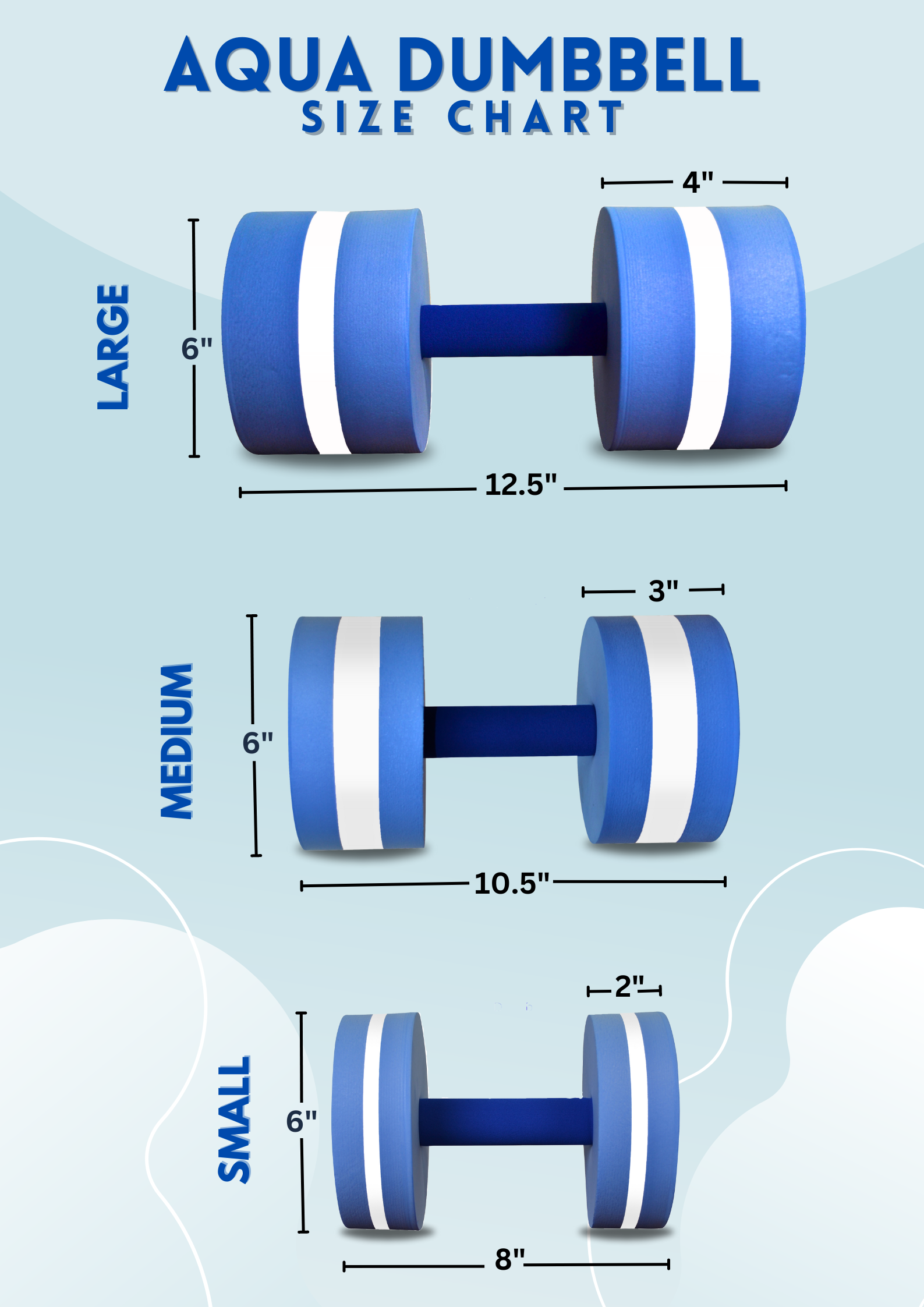 Bintiva Aqua Dumbell Blue, White, Blue - Small
