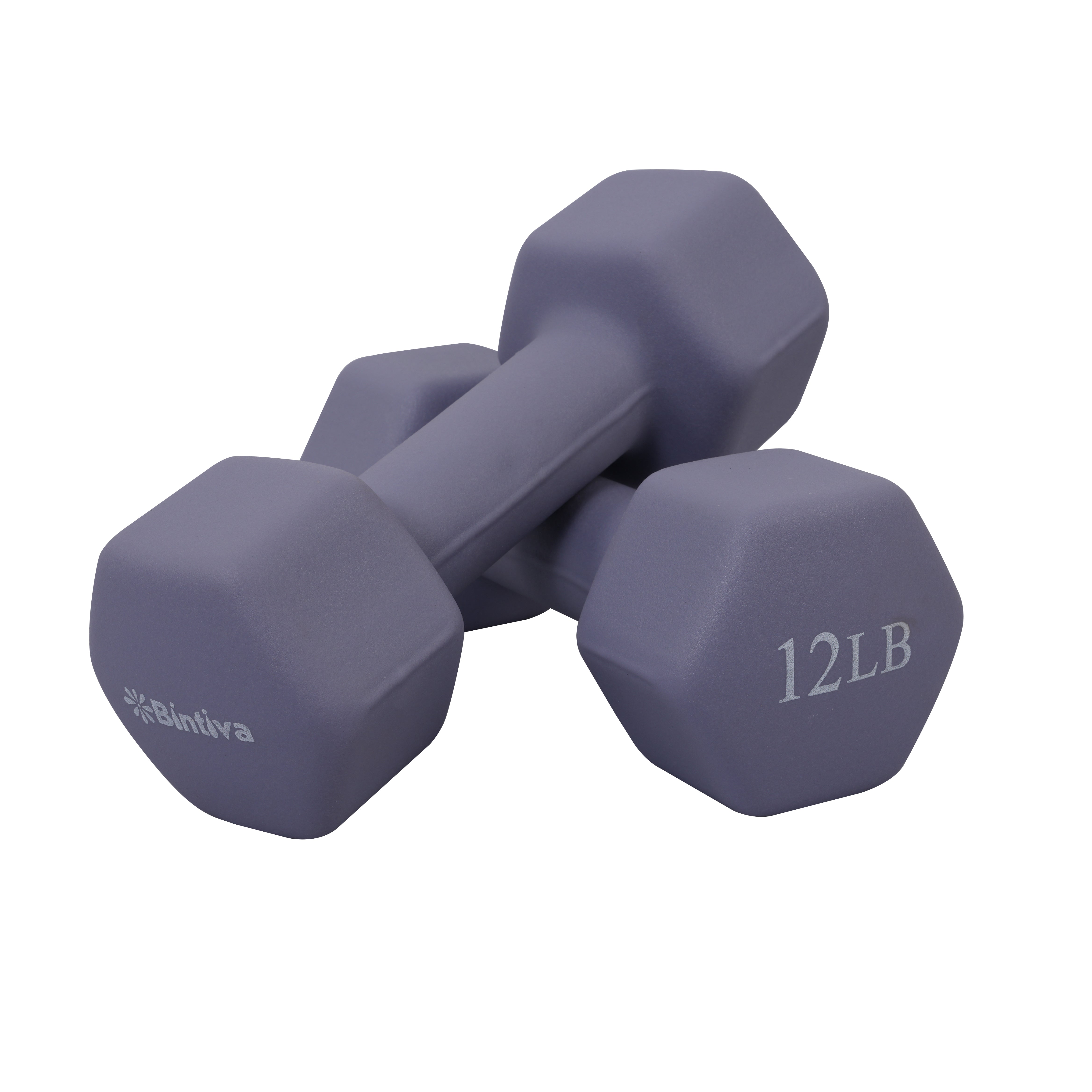 Bintiva Neoprene Hexagon shaped dumbbells - 12 LB