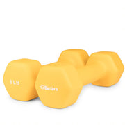 Bintiva Neoprene Hexagon shaped dumbbells - 8 lbs