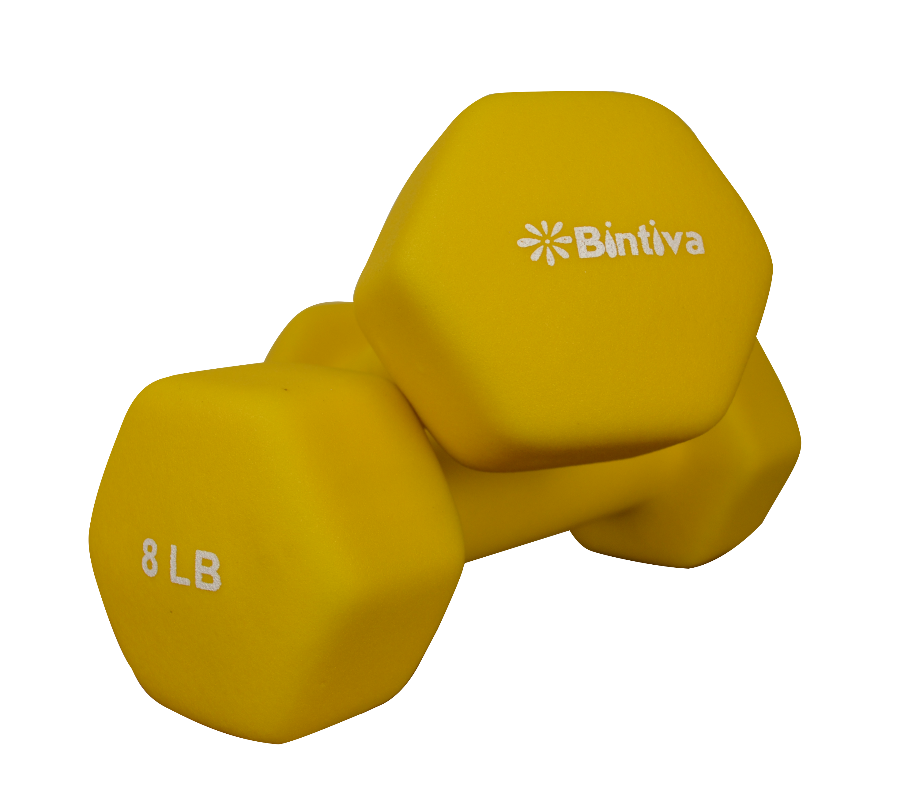 Bintiva Neoprene Hexagon shaped dumbbells - 8 lbs