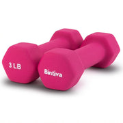 Bintiva Neoprene Hexagon shaped dumbbells - 3 lbs