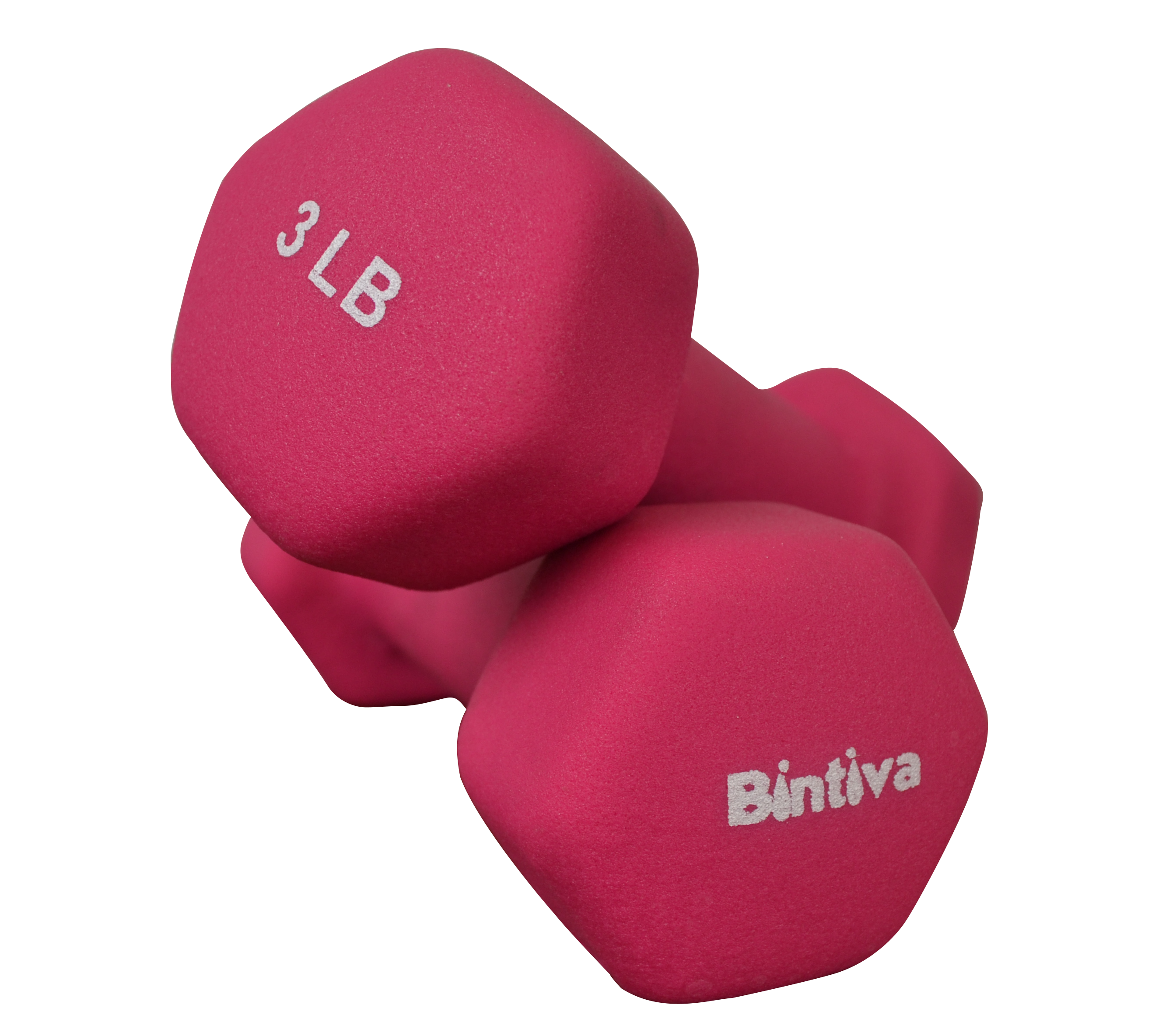Bintiva Neoprene Hexagon shaped dumbbells - 3 lbs