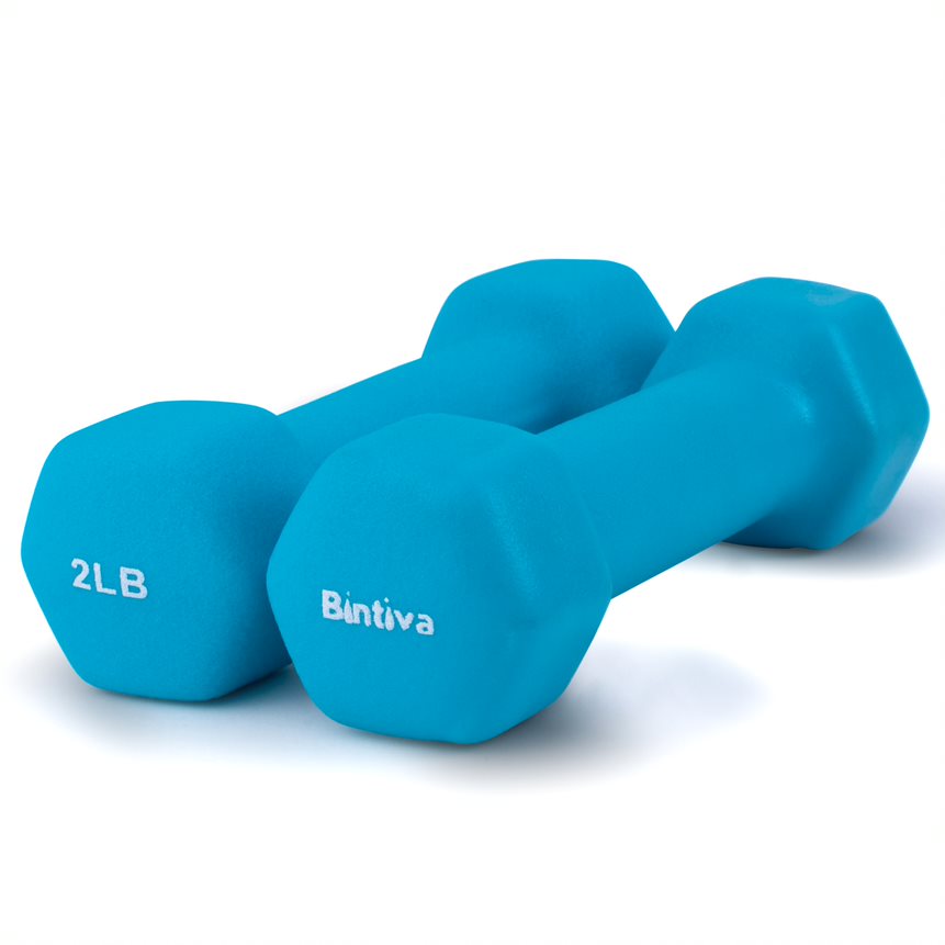 Bintiva Neoprene Hexagon shaped dumbbells - 2 lbs