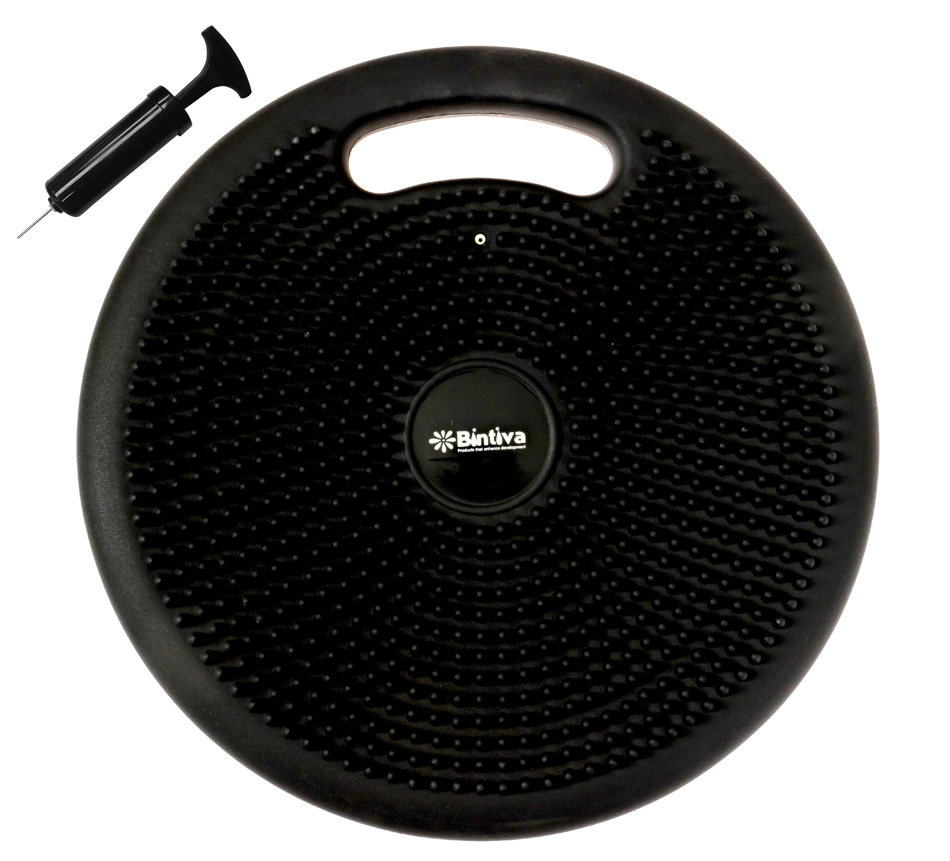Bintiva Antimicrobial Active Wiggle Cushion - Wiggle Seat - 33cm - With Handle - Black