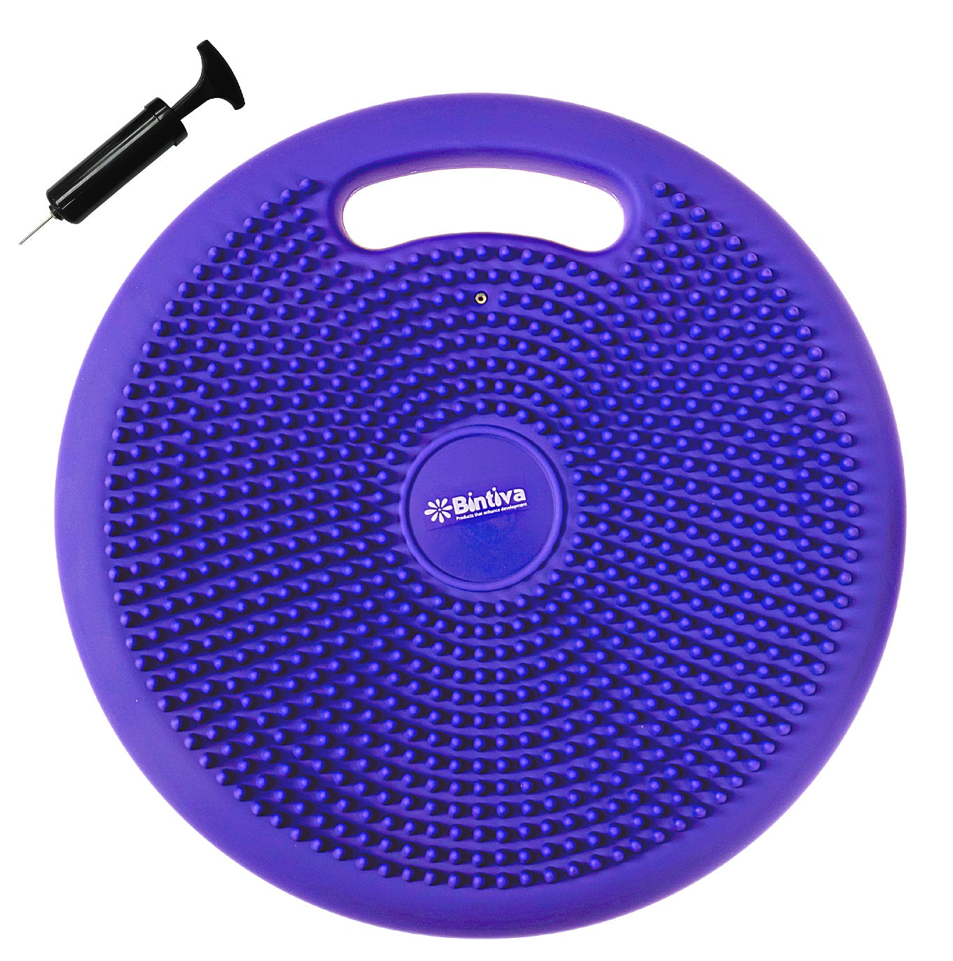 Bintiva Antimicrobial Active Wiggle Cushion - Wiggle Seat - 33cm - With Handle - Purple