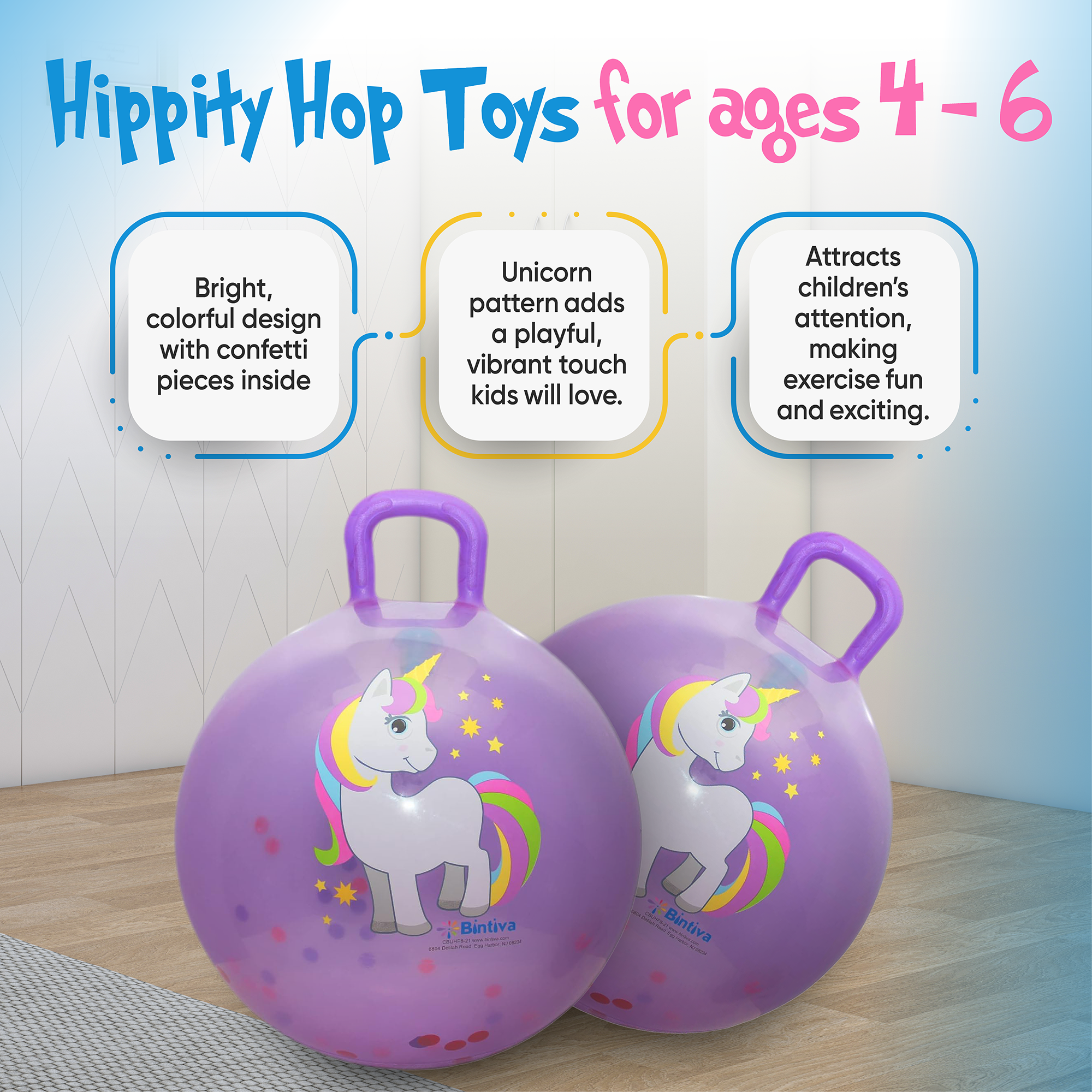 Glitter Hippity Hop - Purple 45cm