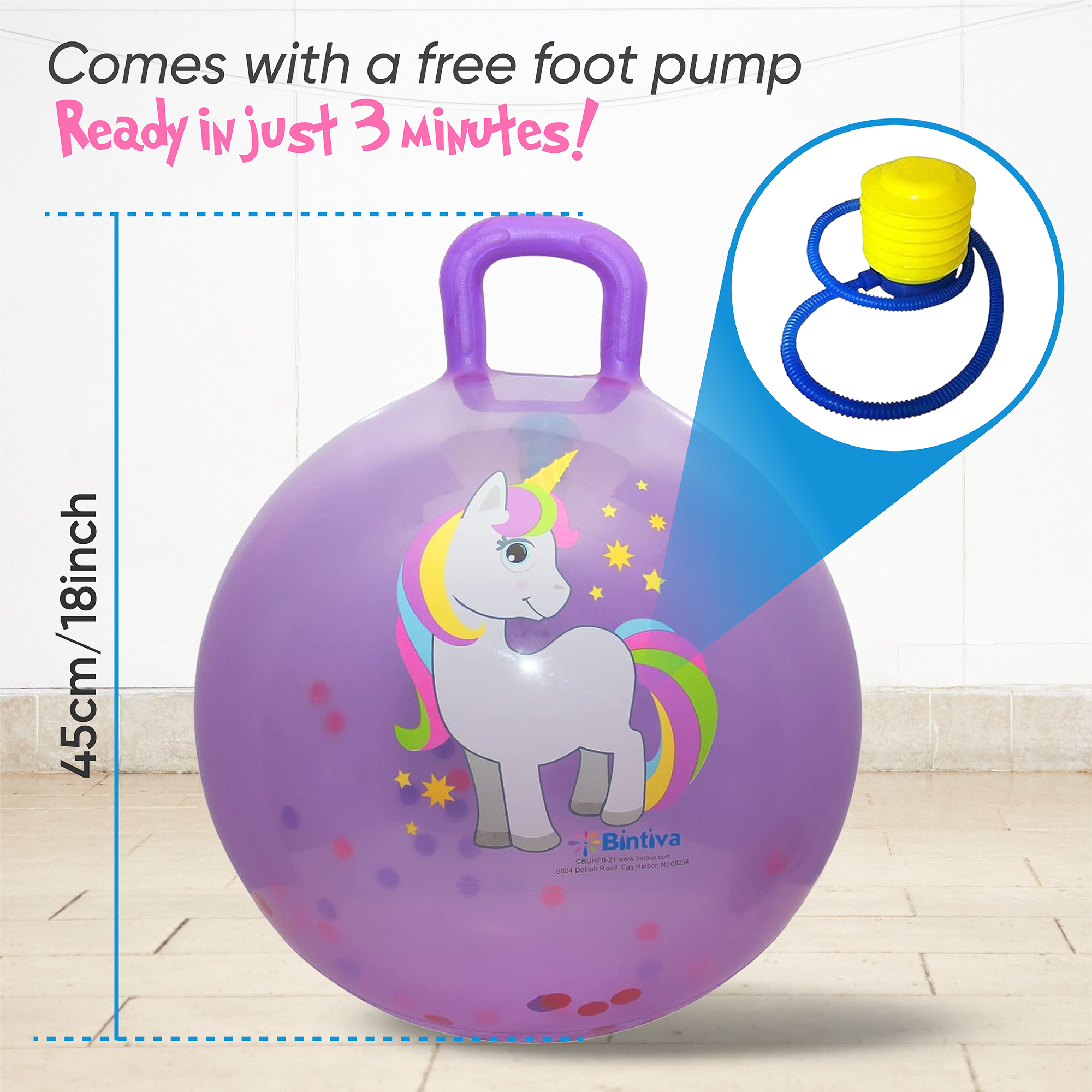 Glitter Hippity Hop - Purple 45cm