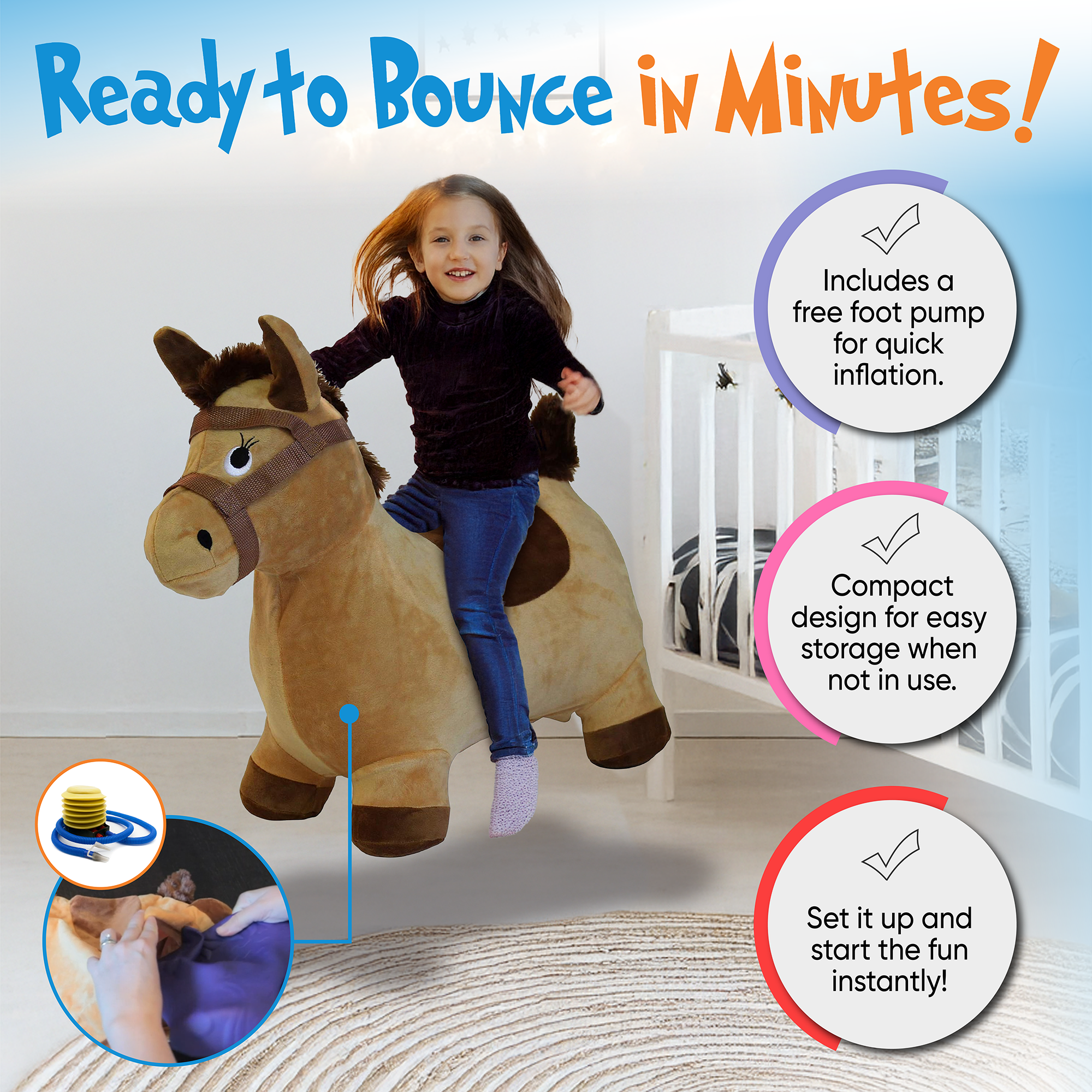 Children's Horse Hopper With Removable Cover