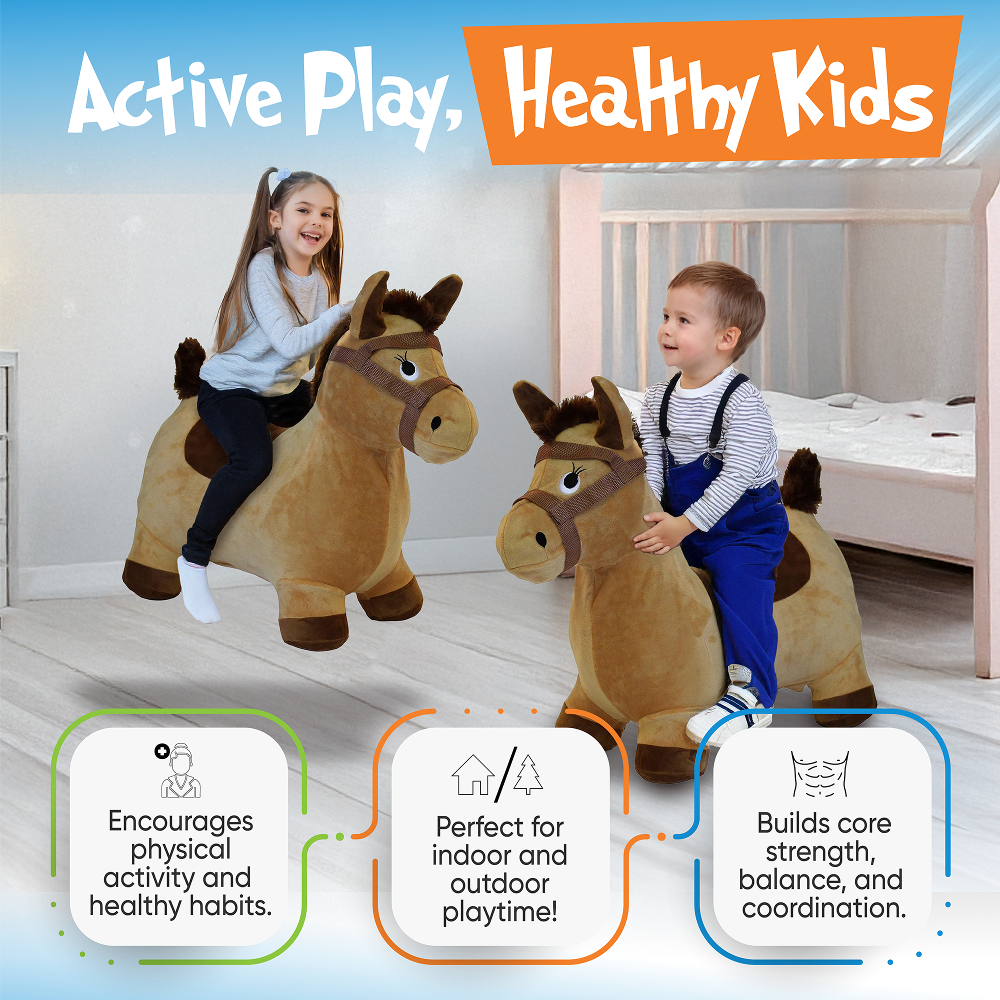 Children's Horse Hopper With Removable Cover