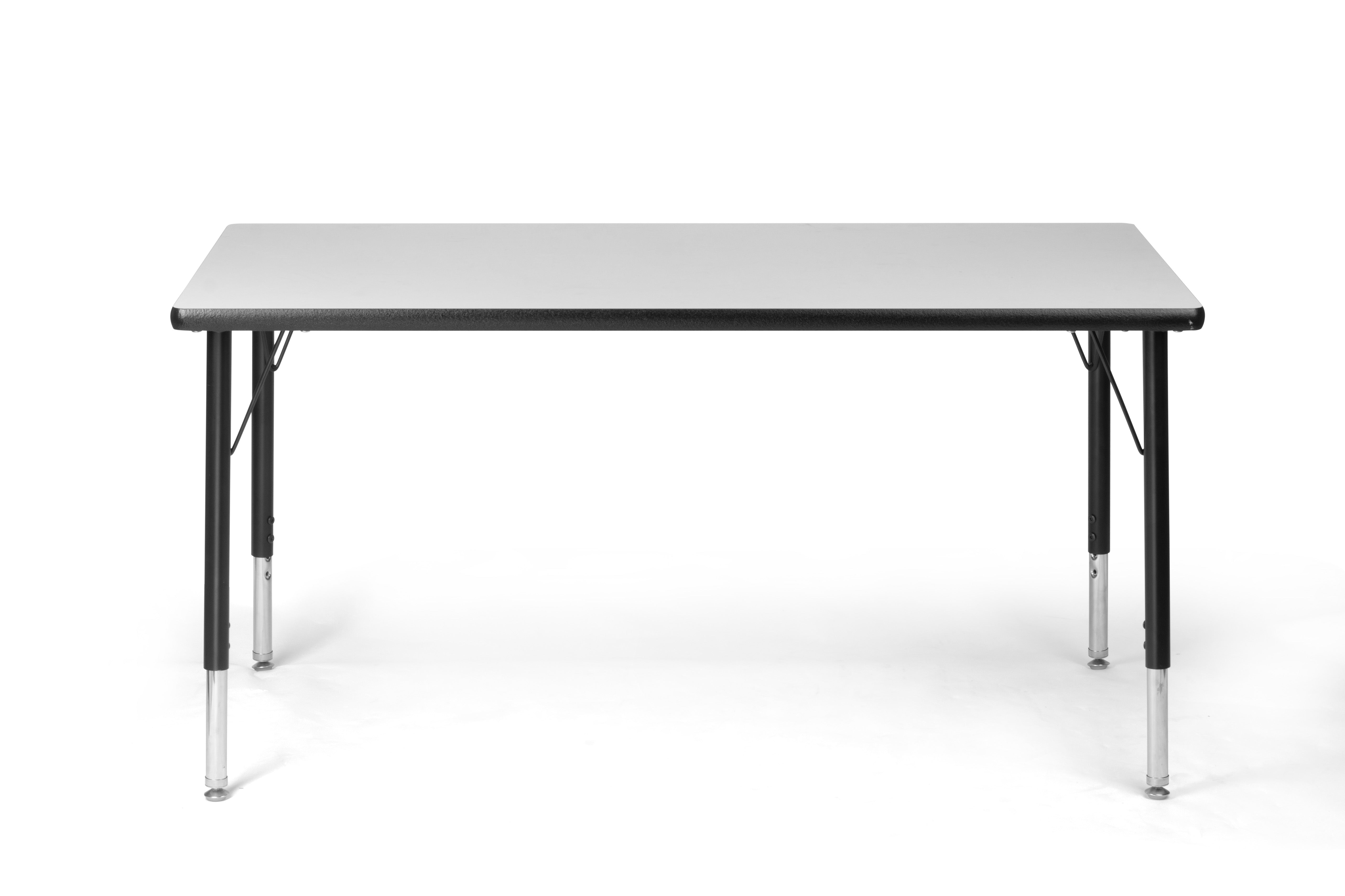 Activity Table 24 x 48 (60x120cm) Black Edge - Black Legs Adjusts 21 - 30