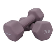 Neoprene Hexagon shaped dumbbells (stone) - 7 lbs.