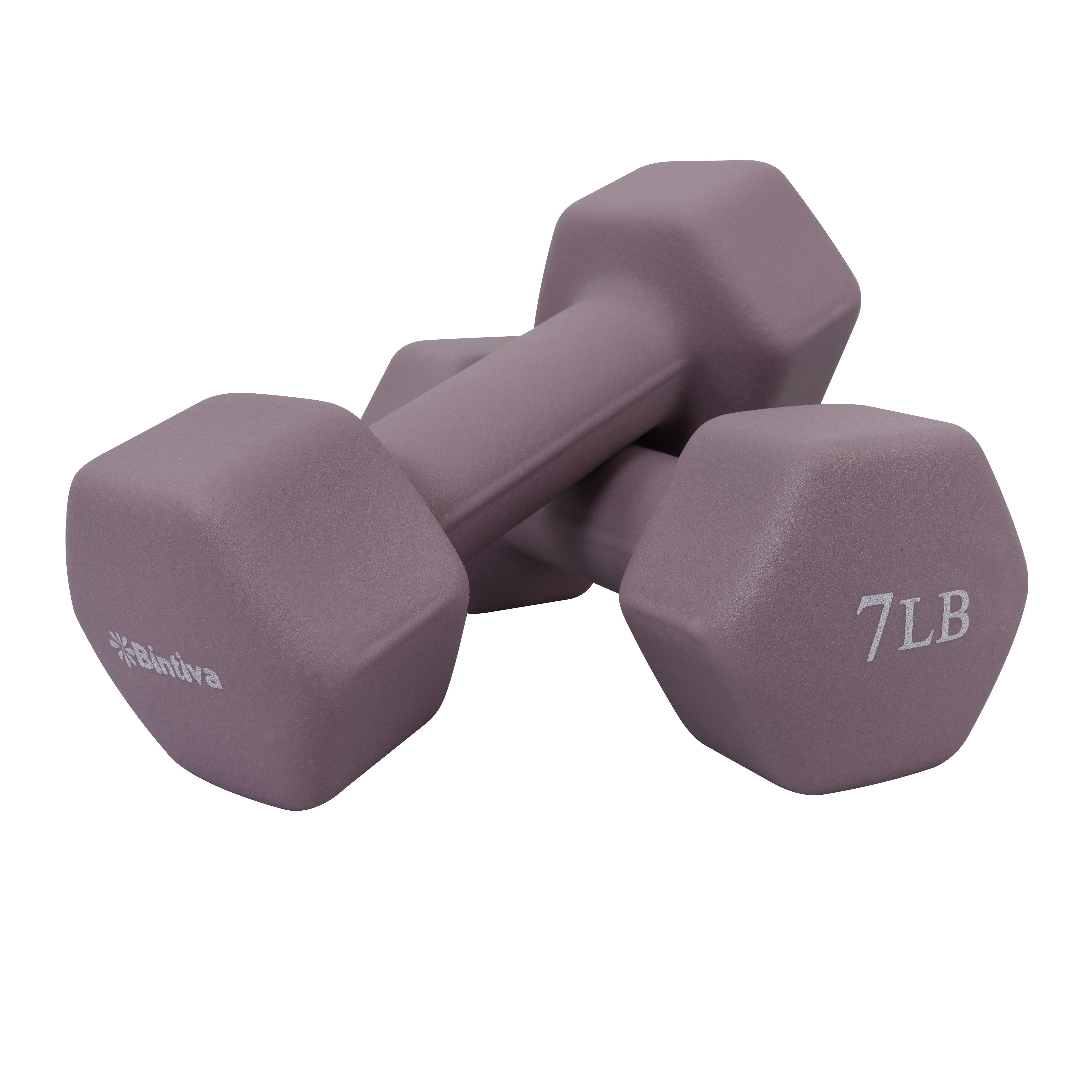 Neoprene Hexagon shaped dumbbells (stone) - 7 lbs.