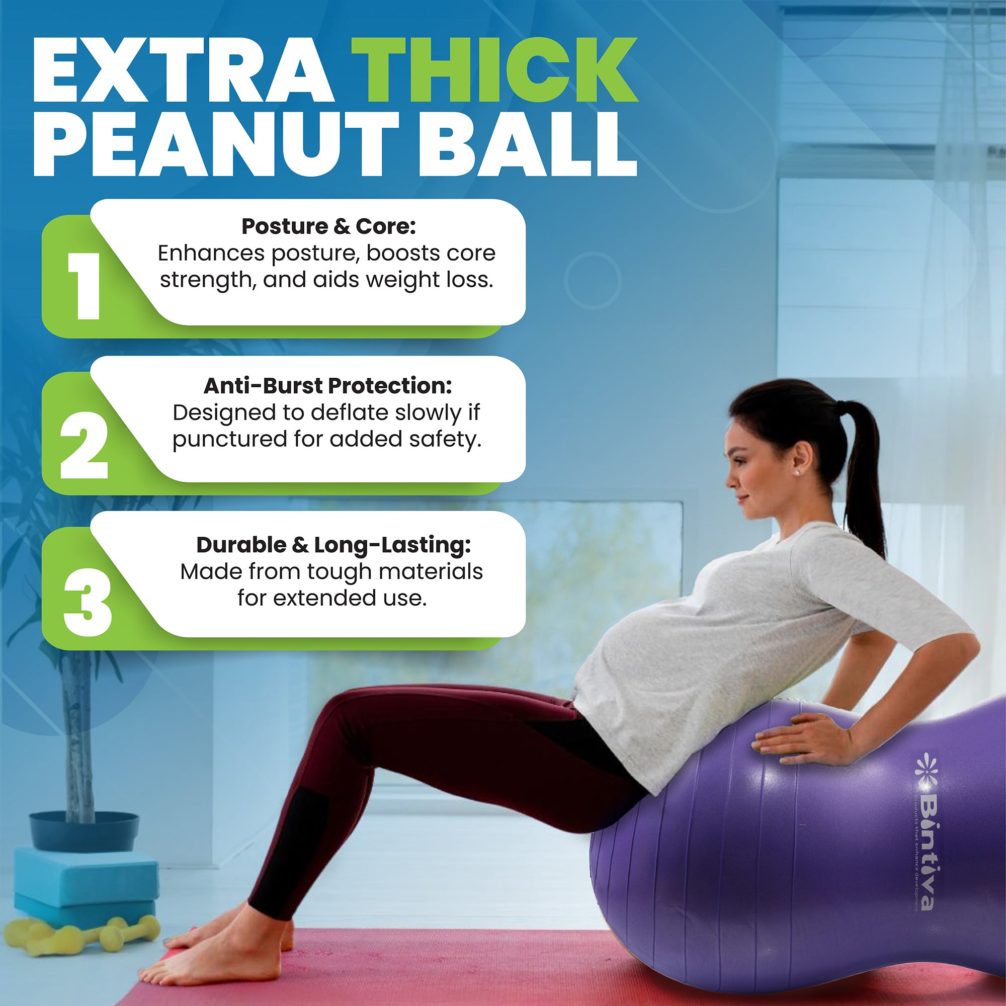 Bintiva Peanut Ball - 50x100cm Blue