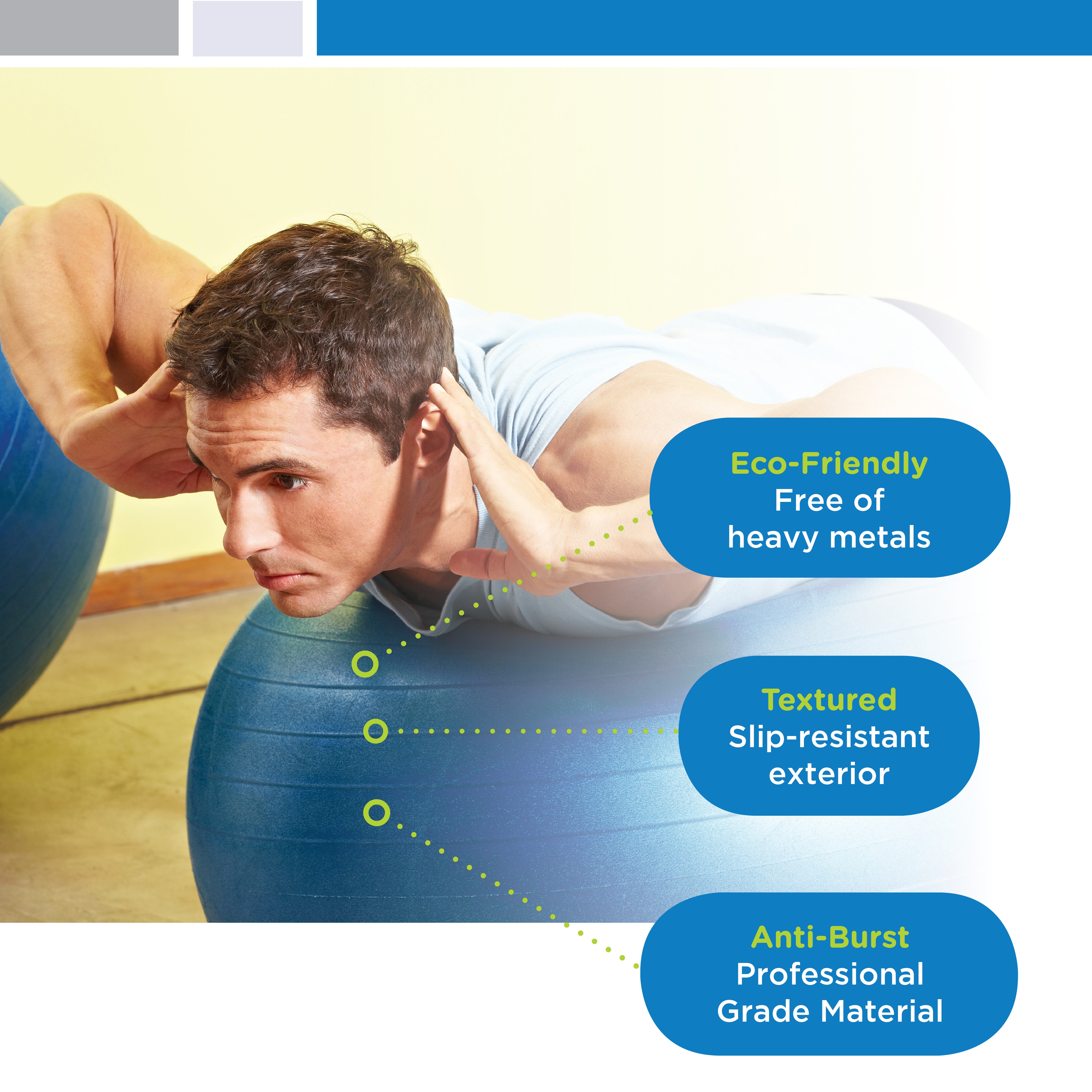 Anti-burst Fitness Exercise Stability Yoga Ball / Swiss Gym Birthing Ball - 65cm - Red