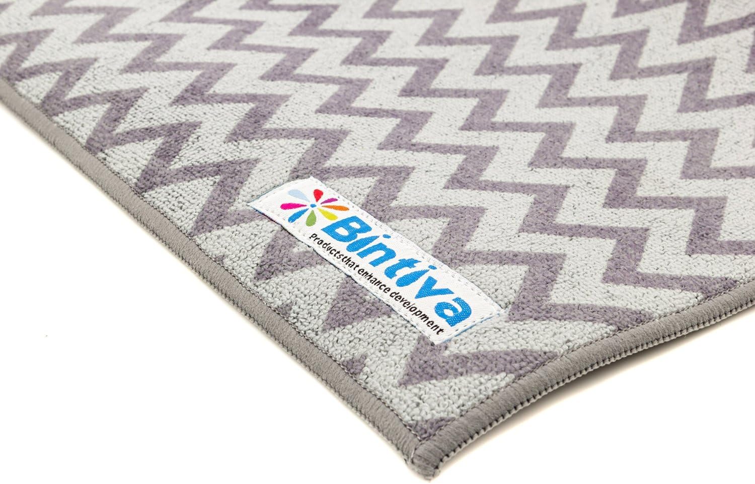 Bintiva Chevron Style Yoga Towel Hybrid Mat - Dark gray/light gray