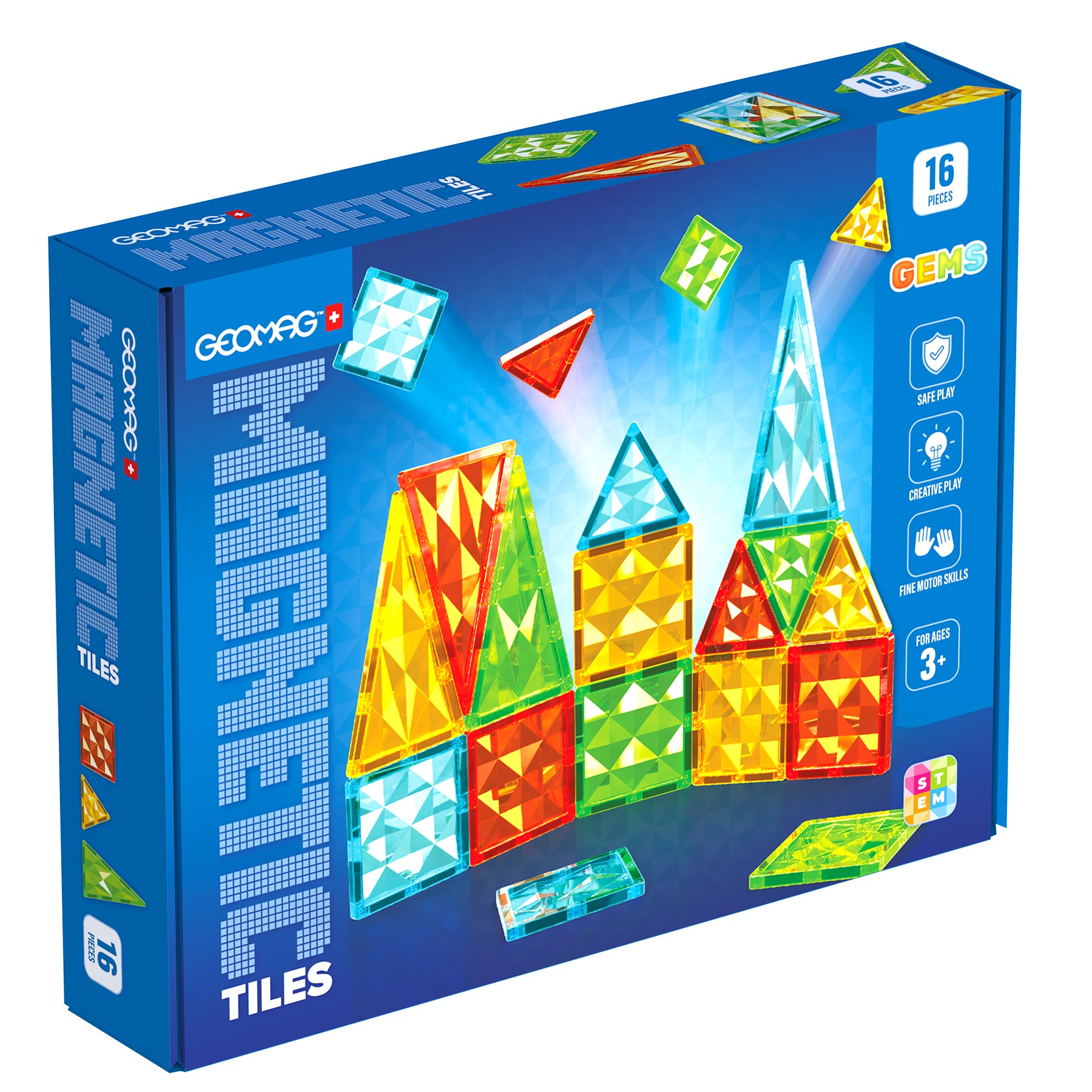 GEOMAG MAGNETIC TILES GEMS 16PCS