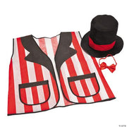 Adult Carnival Hat And Vest Set - 3 Pieces
