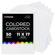 Hygloss Colored Cardstock - 11"x17", 50 sheets, White